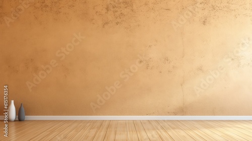 Generative AI. Abstract ground uneven decorative rough light yellow brown wall background. Texture for postcard, banner, website. Colorful autumn widescreen background with copy space