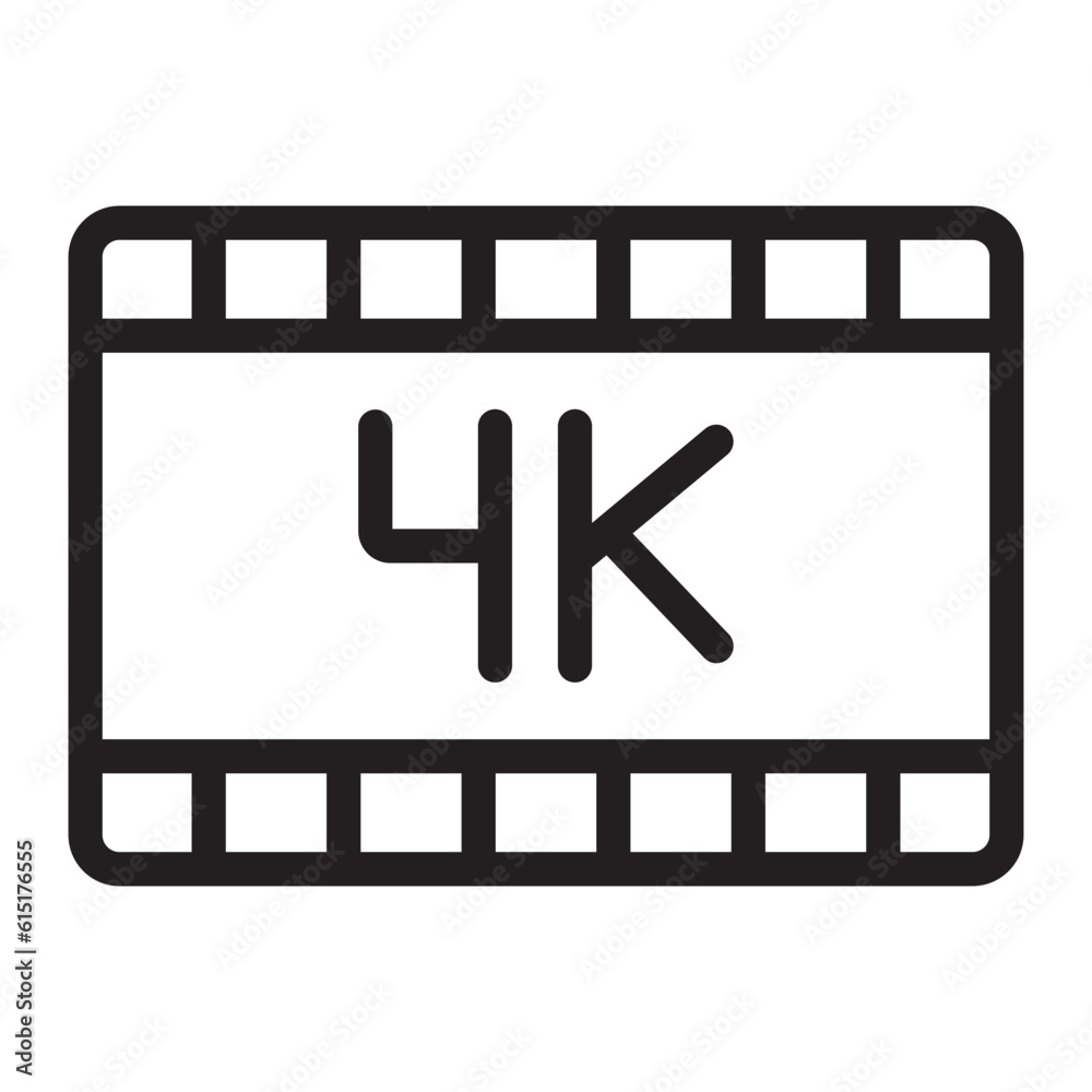 4k film line icon 4k film line icon