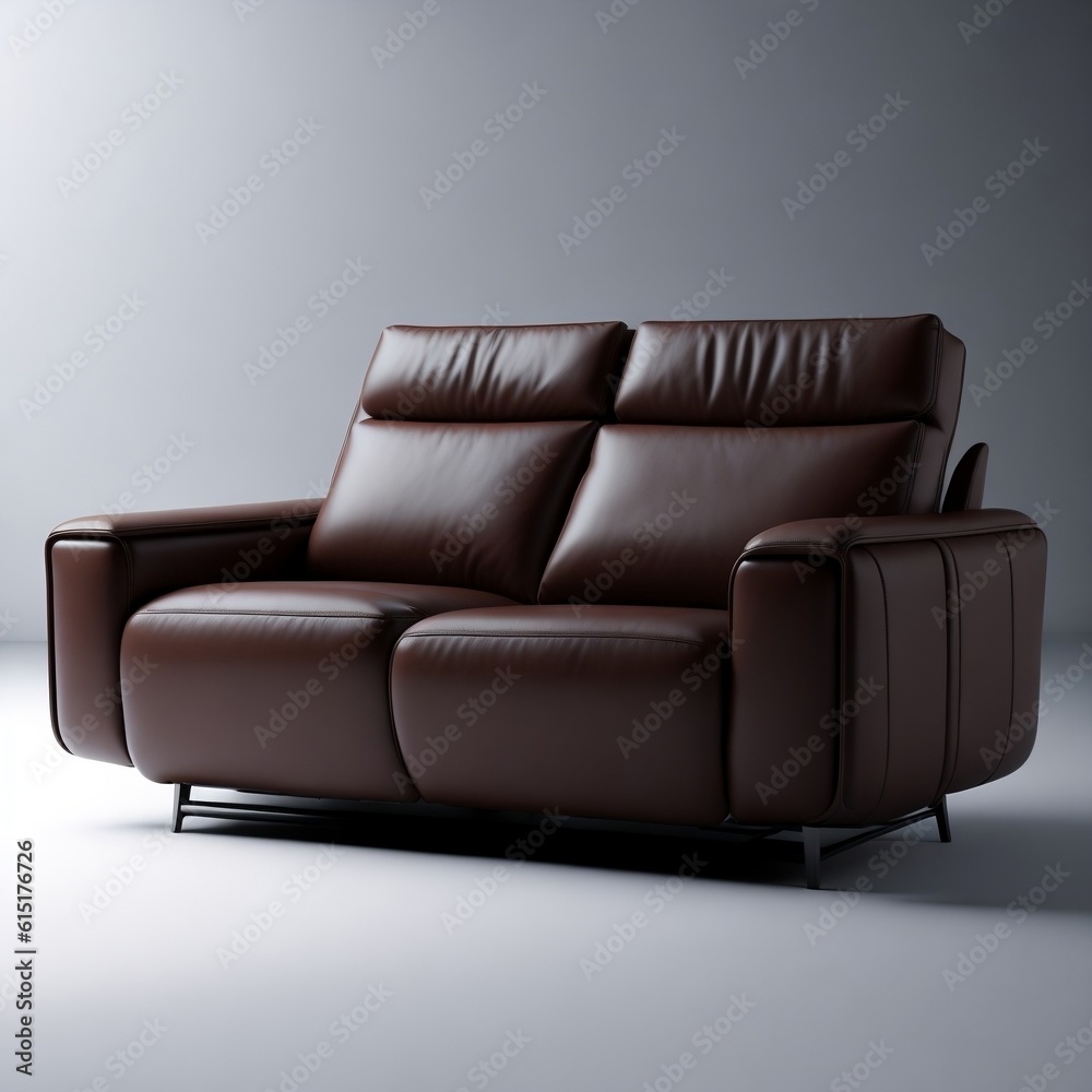 Minimal Italy style full body leather Recliner Sofa Generative AI Minimal Italy style full body leather Recliner Sofa Generative AI