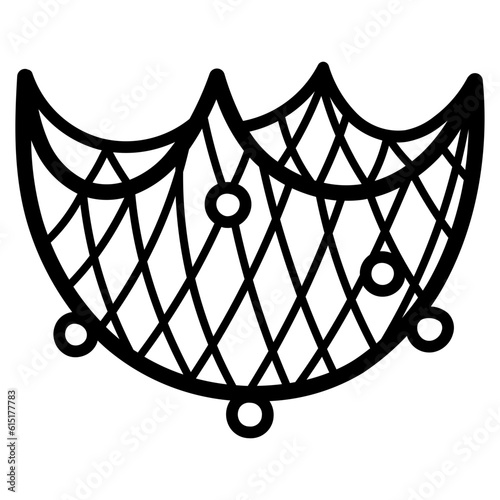 fishing net line icon style