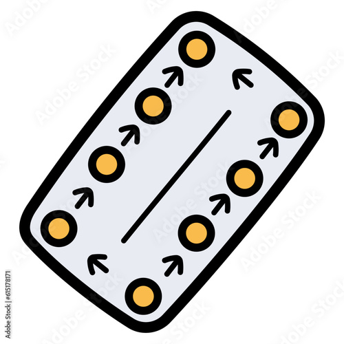 birth control pill filled outline icon style