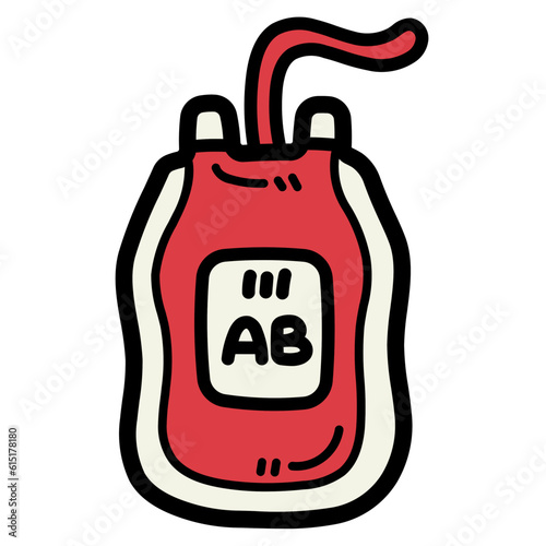 blood bag filled outline icon style