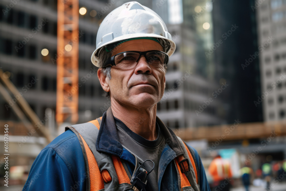 © aboutmomentsimages - Successful engineer and architect Wearing Hard Hat and Safety Vest Standing on a Building Construction Site. © aboutmomentsimages - Successful engineer and architect Wearing Hard Hat and Safety Vest Standing on a Building Construction Site.