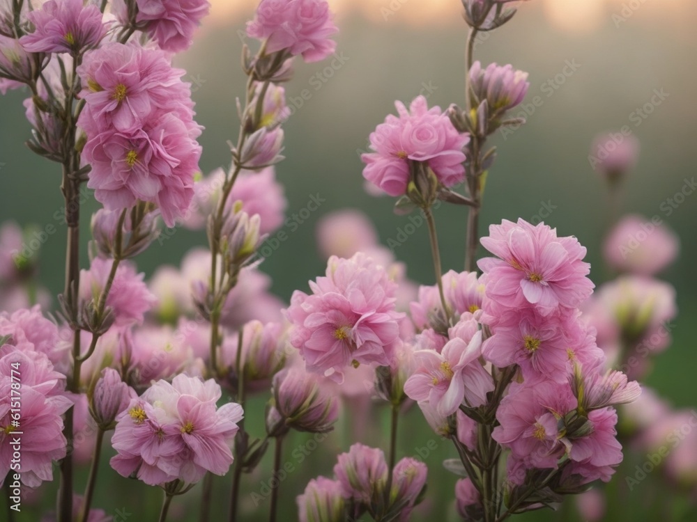 Pink Flowers Background with Soft Style And Frame Pink Flowers Background with Soft Style And Frame