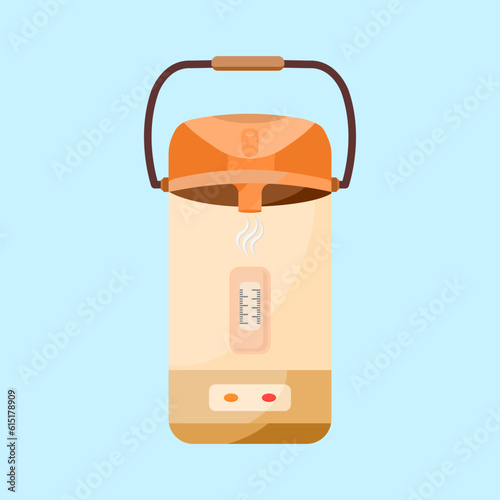Electric water boiler pot in flat vector illustration design