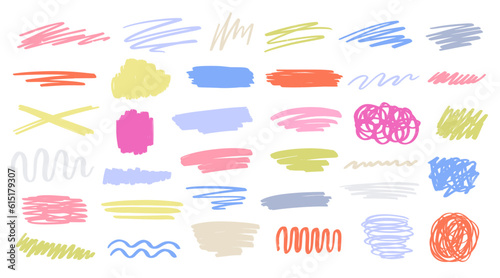 Hand Drawn Scribble Doodle Elements, Brush Strokes