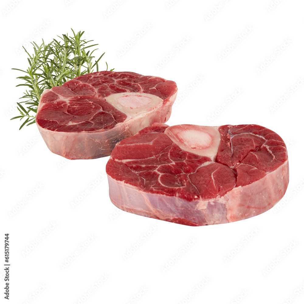fresh meat on the bone Cut out, isolated transparent background .
