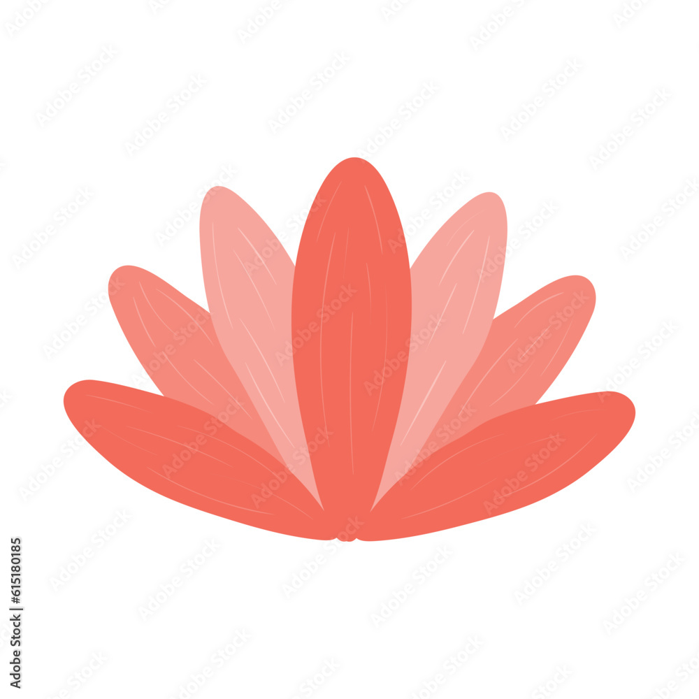 Lotus flower hand drawn illustration. Flat cartoon style design, isolated vector. Tropical blossom, exotic bloom, rainforest plant, jungle flora, botanical, floral element Lotus flower hand drawn illustration. Flat cartoon style design, isolated vector. Tropical blossom, exotic bloom, rainforest plant, jungle flora, botanical, floral element