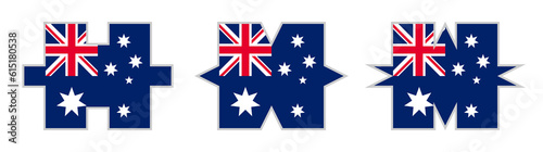 jigsaw puzzle pieces set of australia flag. vector illustration