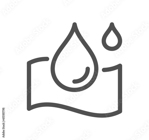 Waterproof related icon outline and linear vector.