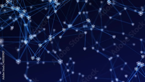 Point dot and lines network connection structure. Digital background with dots and lines. Big data visualization. Plexus animation