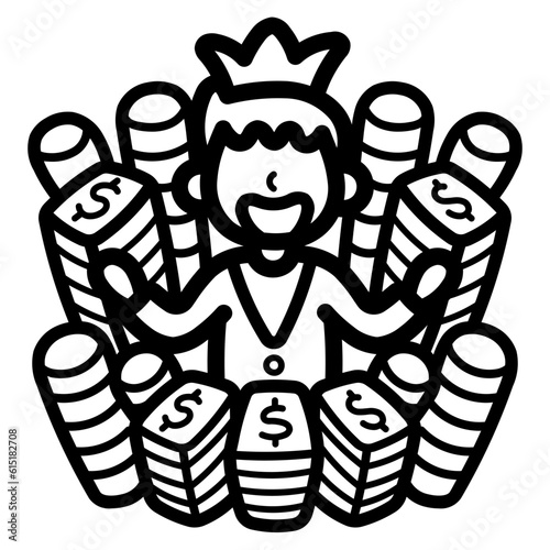 billionaire line icon style