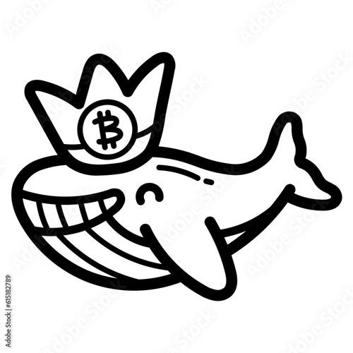 whale line icon style