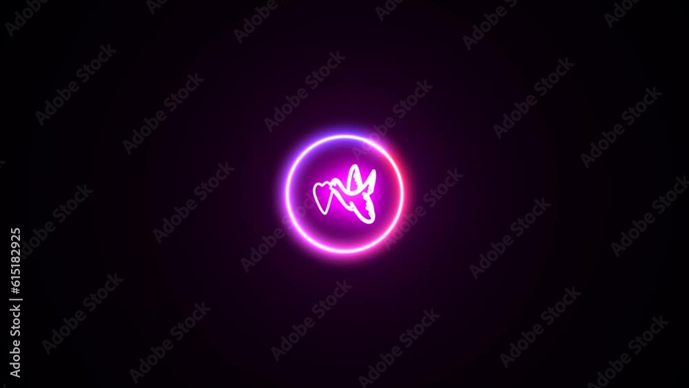 Glowing neon love icon animation Glowing neon love icon animation