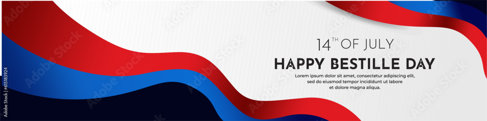 Naklejka premium Happy bastille day july 14, Creative vector Illustration, Card, Banner Or Poster For The French National Day