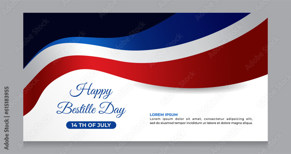 Happy bastille day july 14, Creative vector Illustration, Card, Banner Or Poster For The French National Day