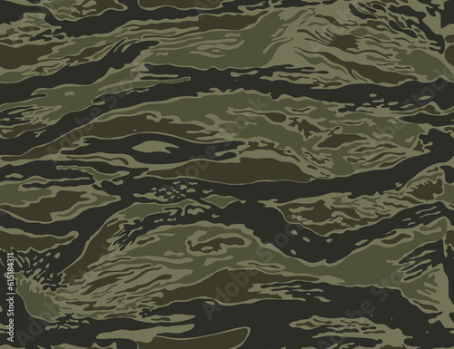 Seamless army camouflage khaki pattern vector military uniform texture, disguise.