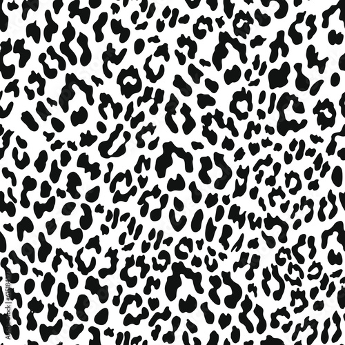  Leopard print seamless pattern black and white background  cat spots on print clothes  paper  fabric.