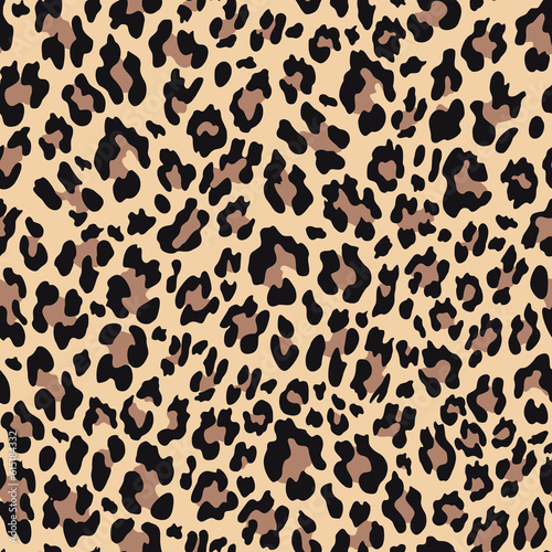  Leopard print seamless animal pattern wild cat skin, spots on yellow background