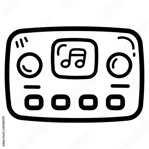 mp3 player line icon style