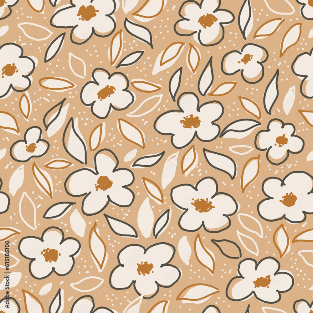 Floral seamless pattern. Vector design for paper, cover, fabric interior decor. Floral seamless pattern. Vector design for paper, cover, fabric interior decor.