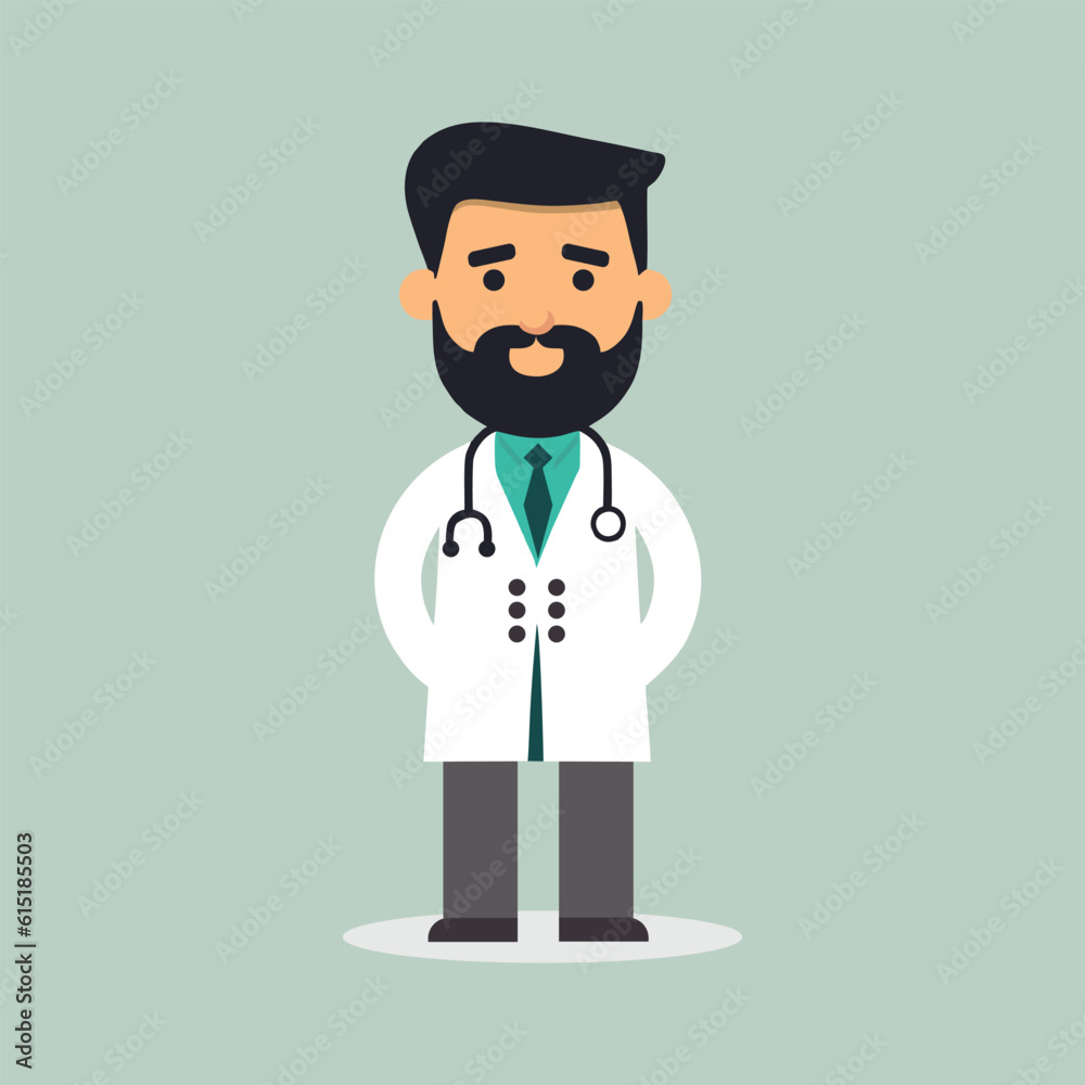 Medical doctor icon, male doctor cartoon character. Medical doctor icon, male doctor cartoon character.