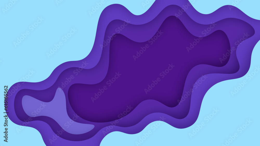Horizontal banners paper cut waves abstract background.