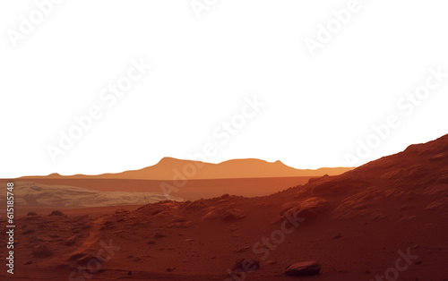 Mars Terrain Mastery - Abstract Landscape Art - Transparent background- made with Generative AI