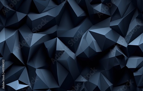 Modern black blue abstract background. Minimal. Color gradient. Dark. Web banner. Geometric shape. 3d effect. Lines stripes triangles. SEAMLESS PATTERN. Created with Generative AI technology. © lililia