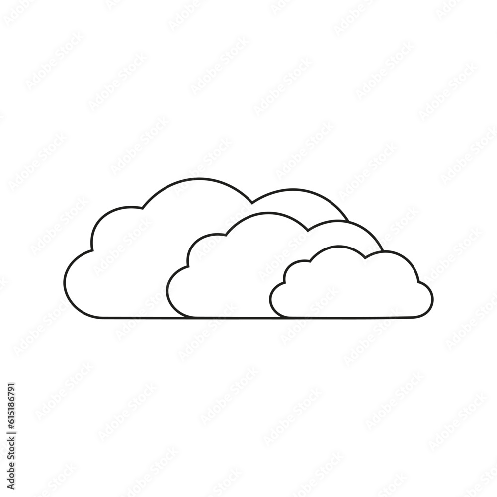 Silhouettes of clouds of different shapes on a white background. Silhouettes of clouds of different shapes on a white background.