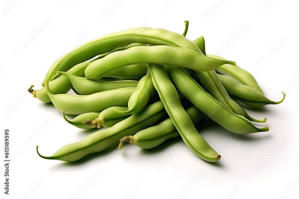 A bunch of fresh green beans with a shadow effect, A bunch of fresh green beans with a shadow effect,