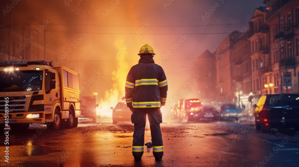 fireman standing near the accident