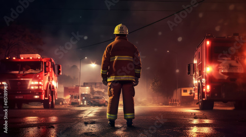 fireman standing near the accident