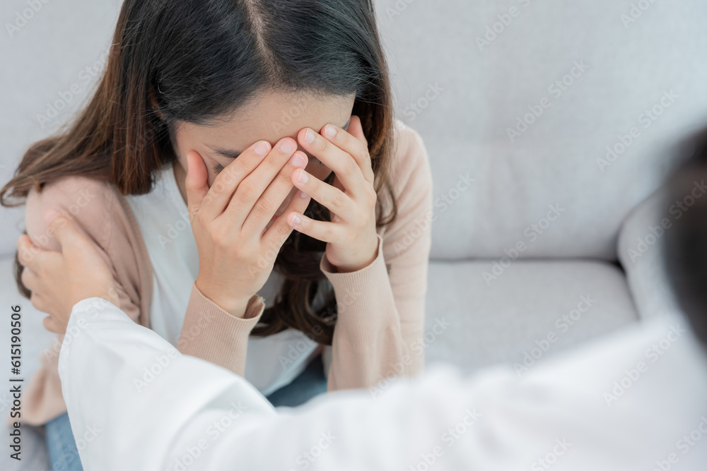 psychiatrist holds shoulders while discussing life and family issues. doctor encourages and empathy woman suffers depression. psychological, save divorce, Hand in hand together, trust, care psychiatrist holds shoulders while discussing life and family issues. doctor encourages and empathy woman suffers depression. psychological, save divorce, Hand in hand together, trust, care