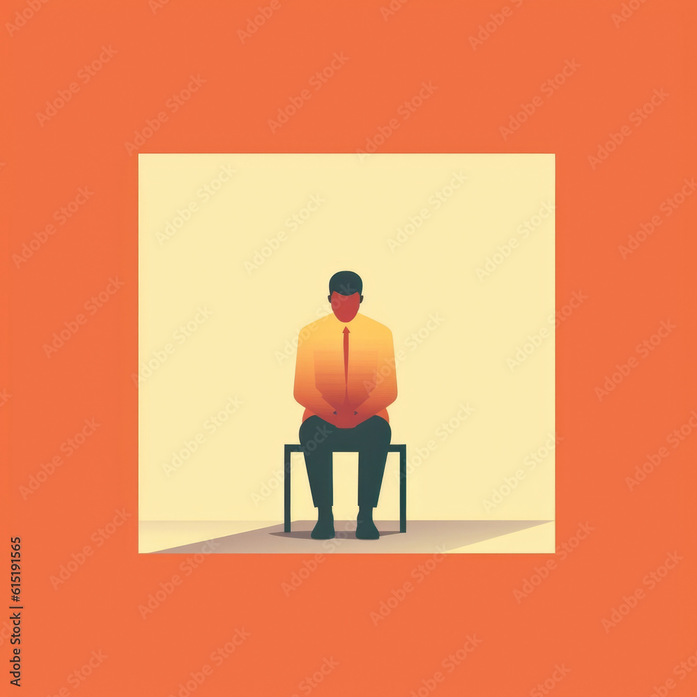 A person sitting in an interrogation room with a straightjacket next to them. Psychology art concept. AI generation A person sitting in an interrogation room with a straightjacket next to them. Psychology art concept. AI generation