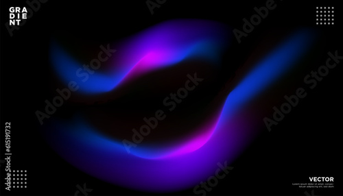 Swirling Neon Color Strokes, psychedelic lights on dark background. Vector Illustration. EPS 10.