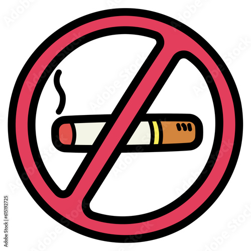 no smoking filled outline icon style