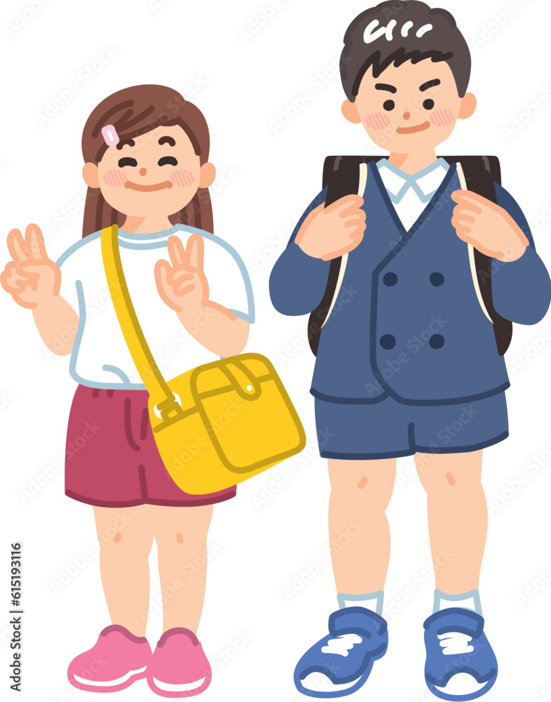 男子小学生と女子園児 保育園児 幼稚園児 男子小学生と女子園児 保育園児 幼稚園児