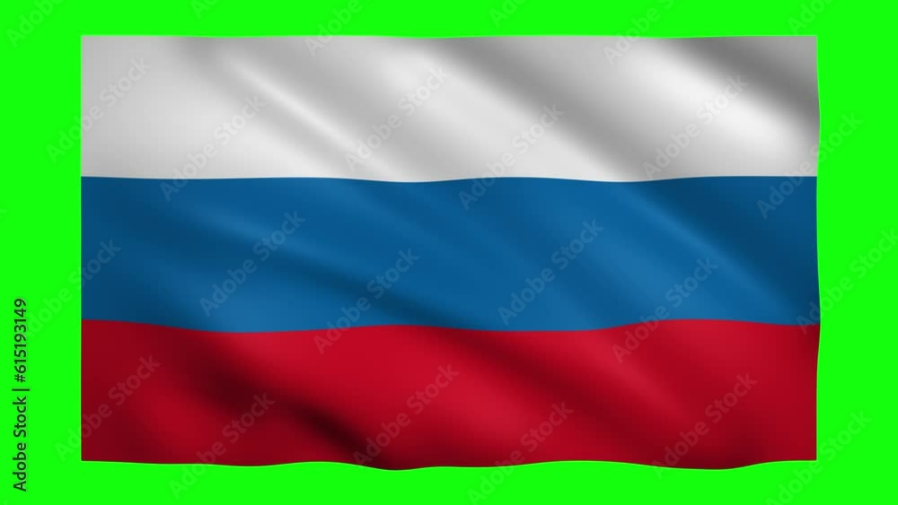 Flag of Russia on green screen for chroma key Flag of Russia on green screen for chroma key