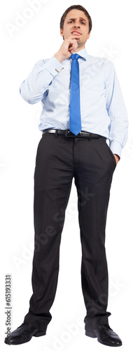 Digital png photo of worried caucasian businessman on transparent background