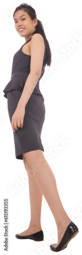 Digital png photo of smiling asian businesswoman looking at camera on transparent background