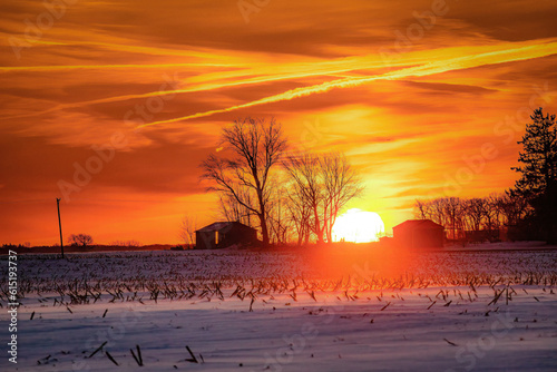 sunset over the river