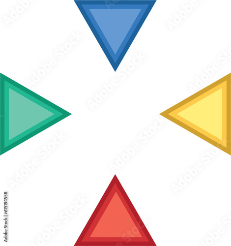 Free Download Digital png illustration of four coloured triangles on transparent background - GFXLoad