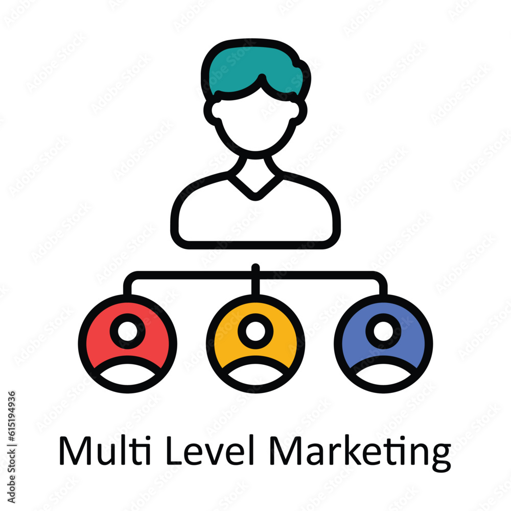 Obraz premium Multi Level Marketing filled outline icon 