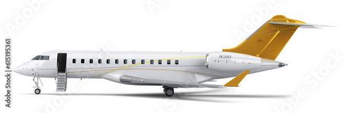 Obraz na płótnie new passenger plane with open doors left side view travel concept 3d render on white w salonie