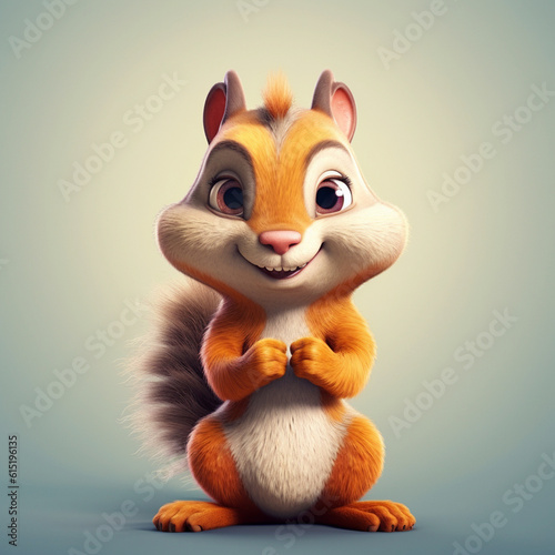 smiling cute squirrel character