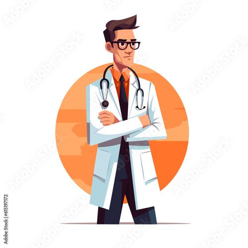 Male doctor, vector