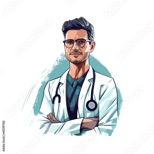 Male doctor, vector