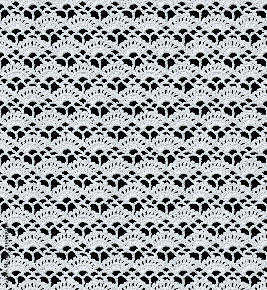 Snow white seamless knitted texture. Beautiful openwork lace crocheted. Cotton yarn. Guipure on a black background. Snow white seamless knitted texture. Beautiful openwork lace crocheted. Cotton yarn. Guipure on a black background.