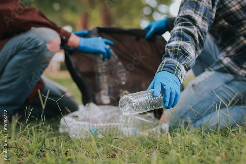 Man volunteers to help pick up trash for the environment